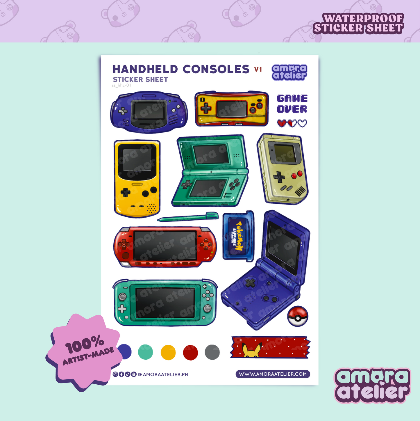 Journal Sticker Sheet | Handheld Consoles V1