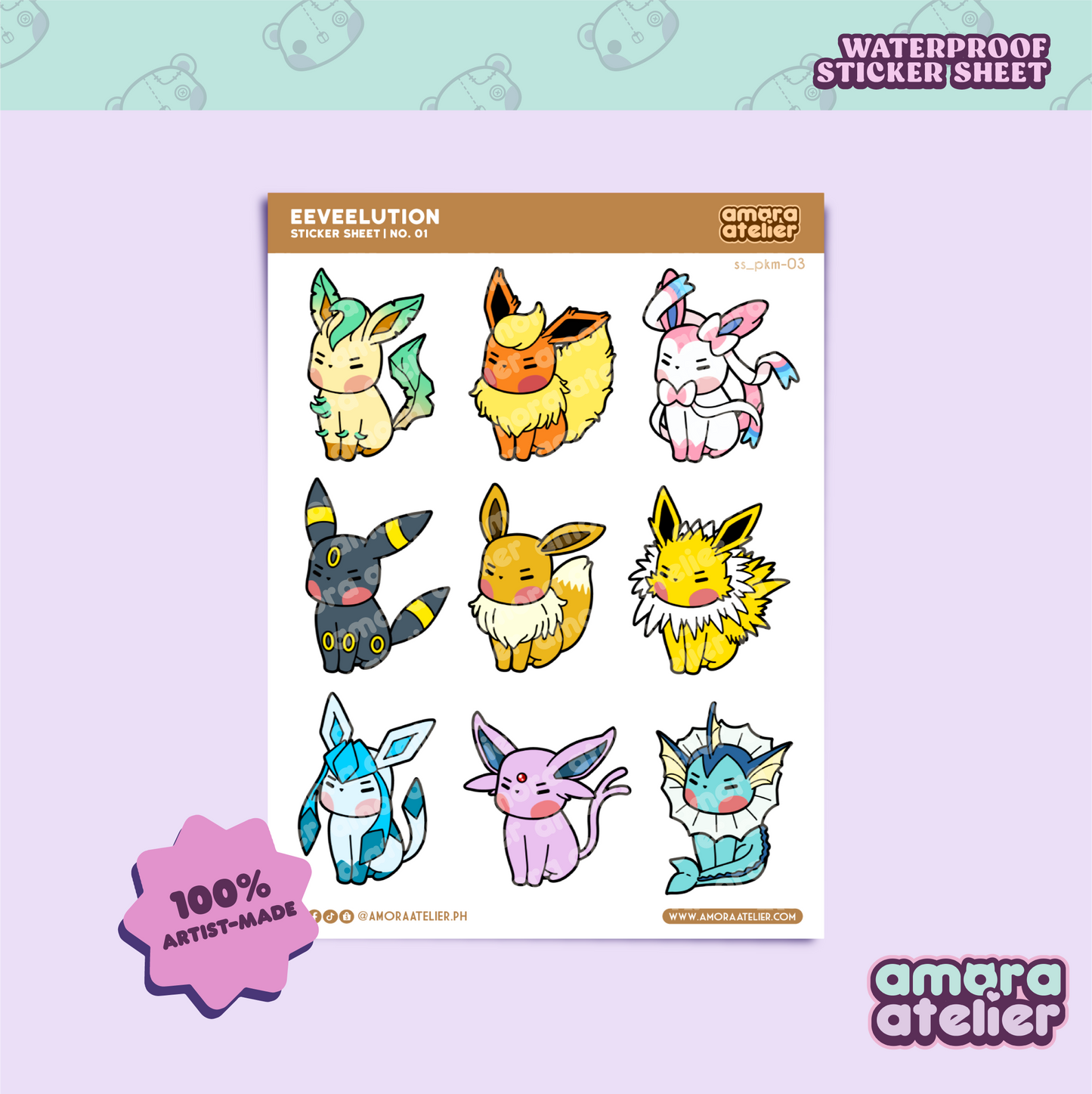 Sticker Sheet | Eeveelution | No. 1