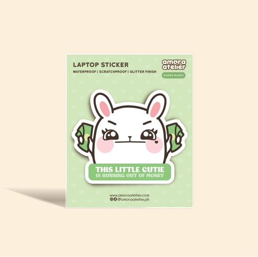 Individual Sticker | Barbs Bunny: This Little Cutie is Running Out of Money
