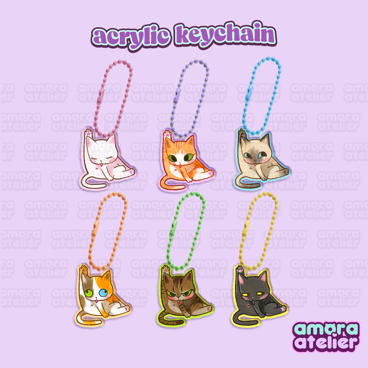 Acrylic Keychain | Kitty Butts | Amora Atelier Original