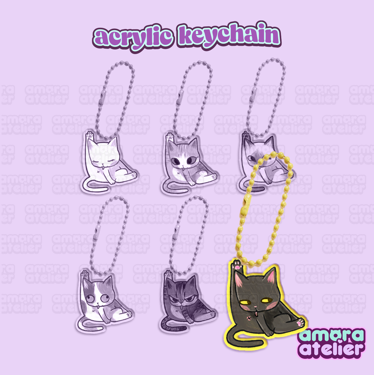Acrylic Keychain | Kitty Butts | Amora Atelier Original