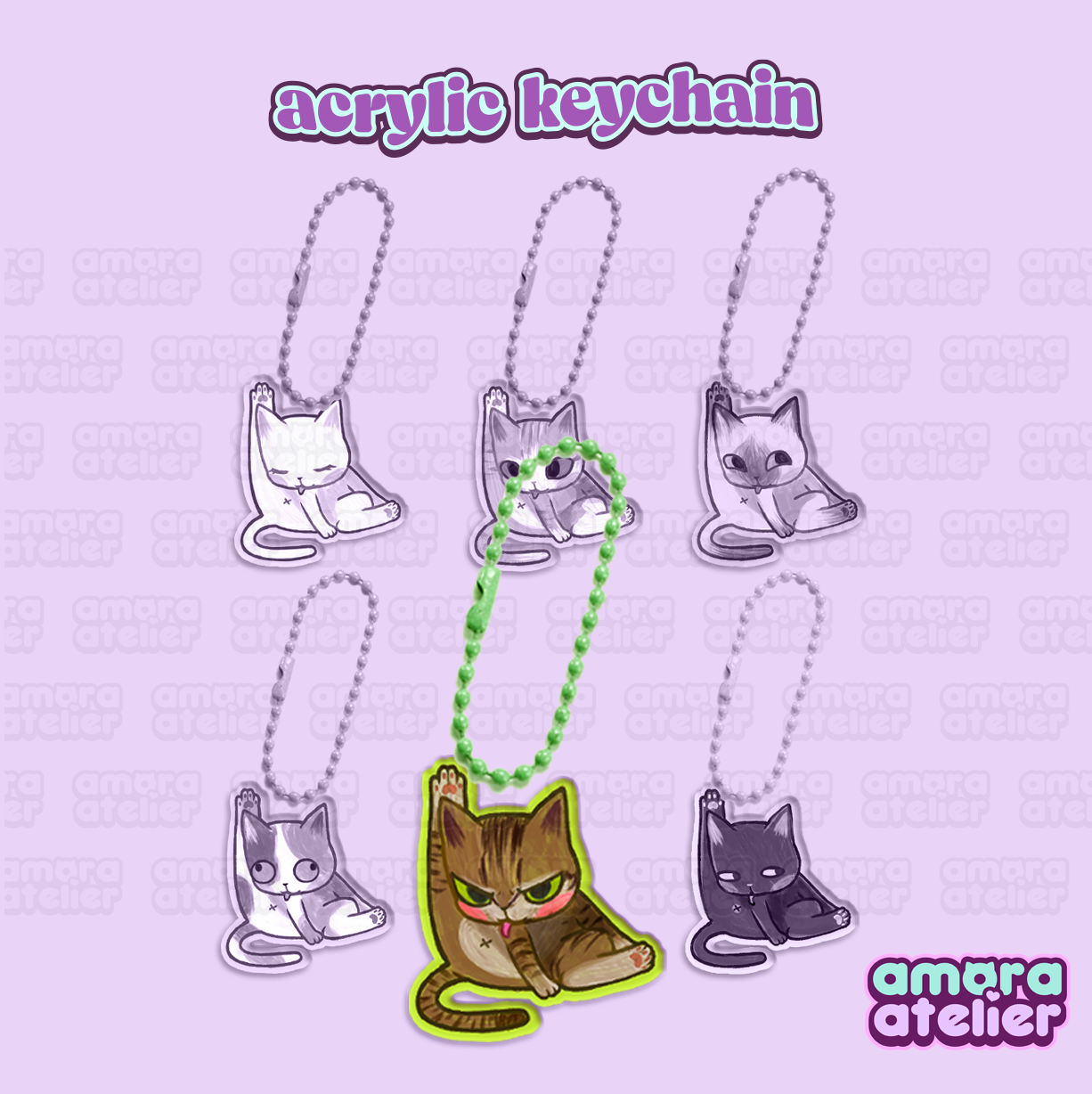 Acrylic Keychain | Kitty Butts | Amora Atelier Original