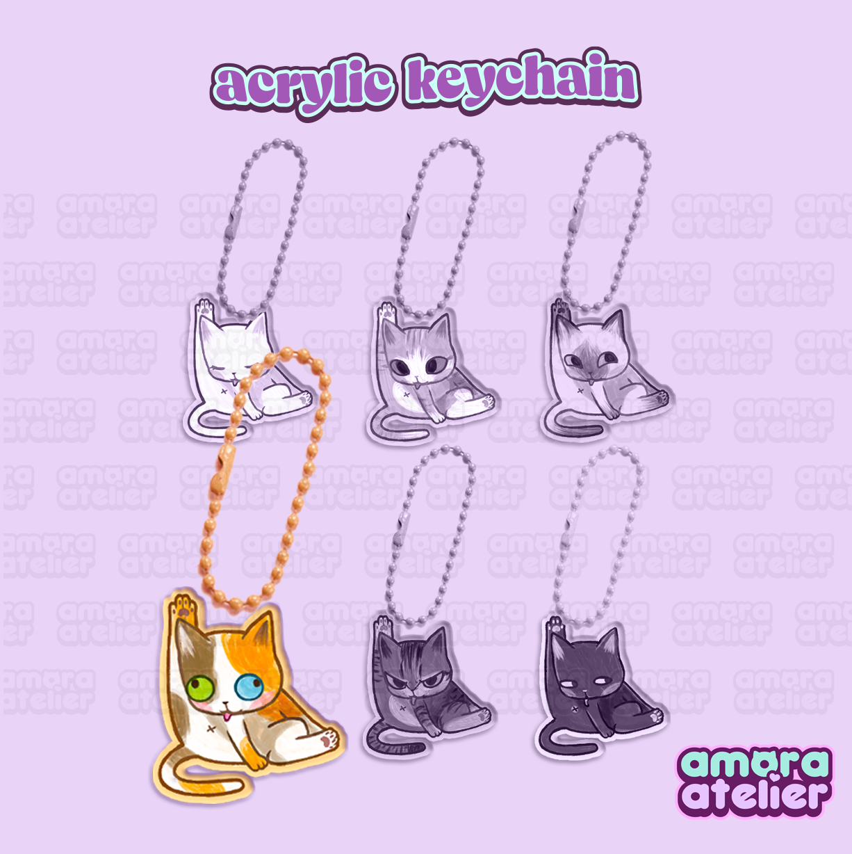 Acrylic Keychain | Kitty Butts | Amora Atelier Original