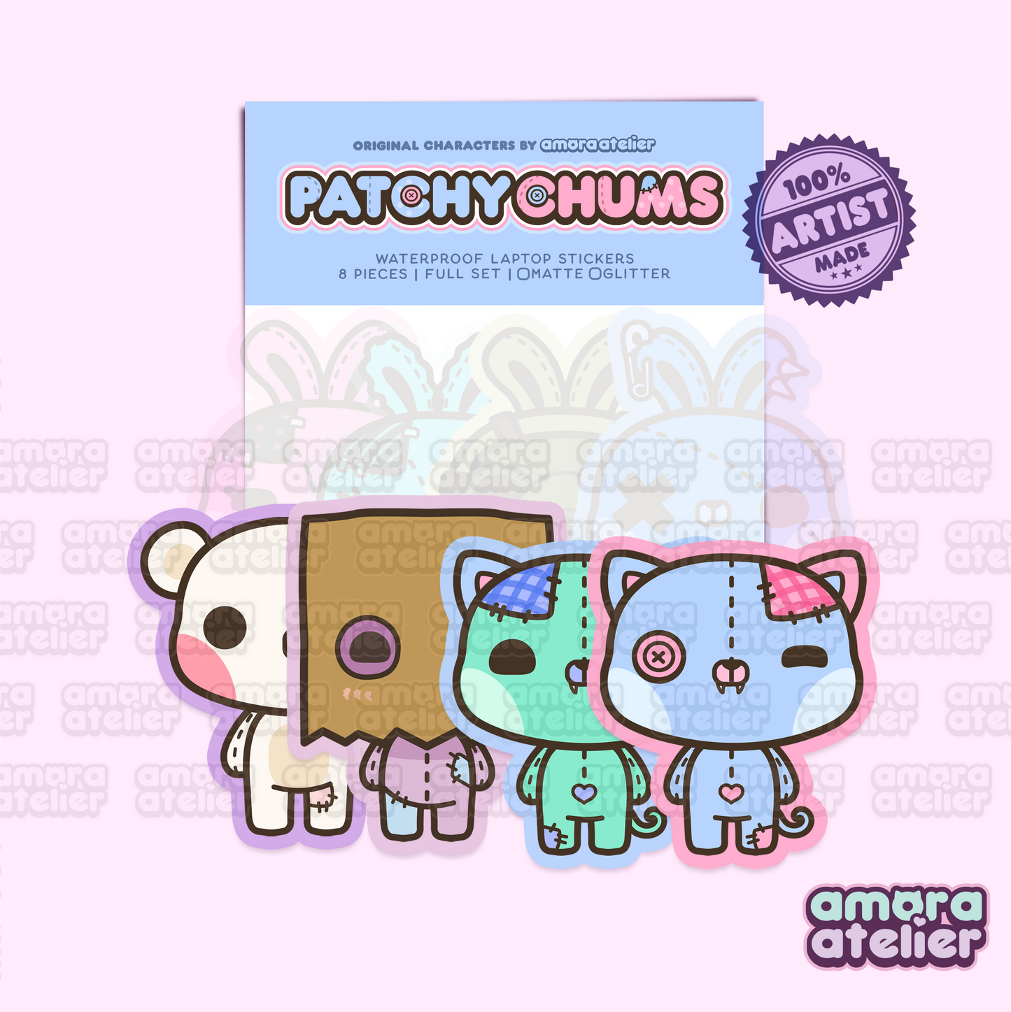 Sticker Pack | Patchy Chums | Amora Atelier Originals