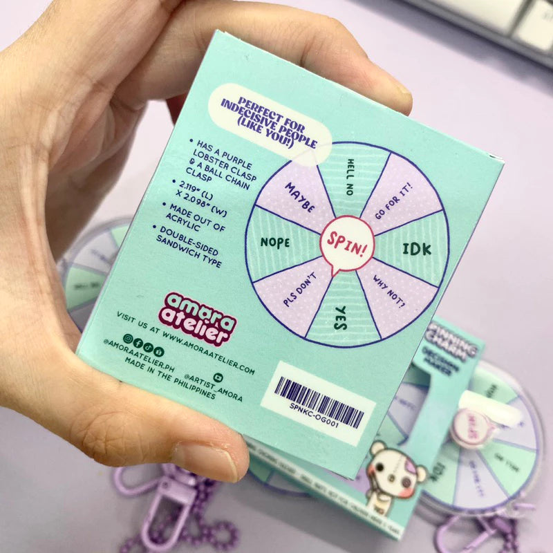 Spinning Charm | Decision Maker | Rotating Keychain | Amora Atelier Original