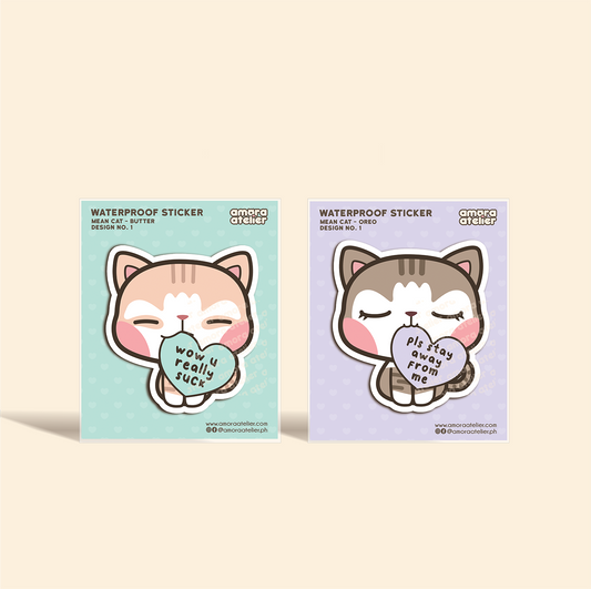 Individual Sticker | Mean Cats - Oreo and Butter